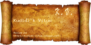 Kudlák Vitus névjegykártya